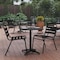 Flash Furniture Mellie 23.5'' Black Square Metal Indoor-Outdoor Table with Base TLH-053-1-BK-GG - alternate 1